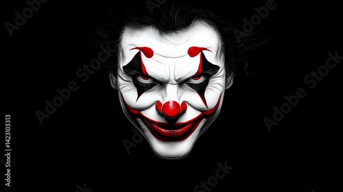 Obraz na płótnie close-up of a horror clown on a dark background w salonie