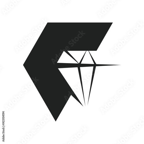 Diamond With Letter C logo design Template