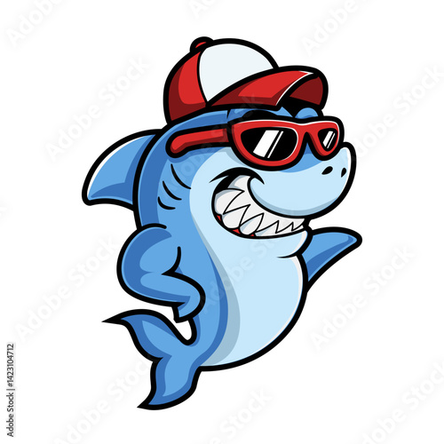 Cool Shark Sunglasses Mascot Logo