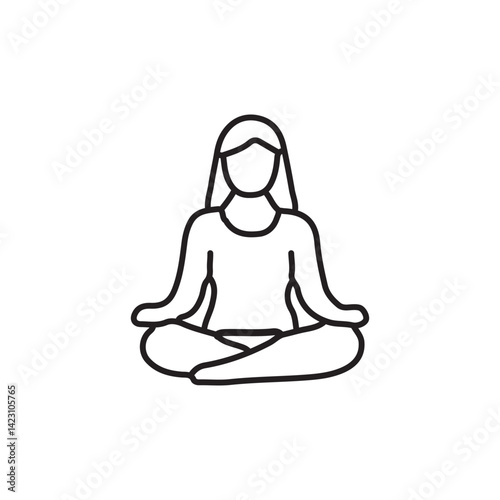 vector illustration of yoga elements in one line style