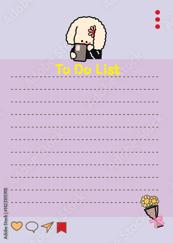 Kawaii dog note pad, cute non- stick memo pad, checklist, Scrapbooking paper, notebook and pen,  baby shower card