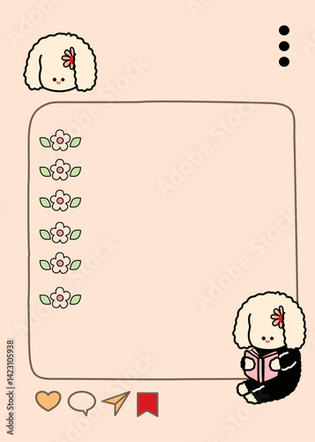 Kawaii dog note pad, cute non- stick memo pad, checklist, Scrapbooking paper, notebook and pen, back to school