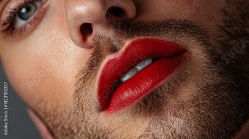 Obraz na płótnie Man with Red Lipstick w salonie