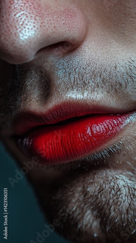 Obraz na płótnie Man with Red Lipstick w salonie