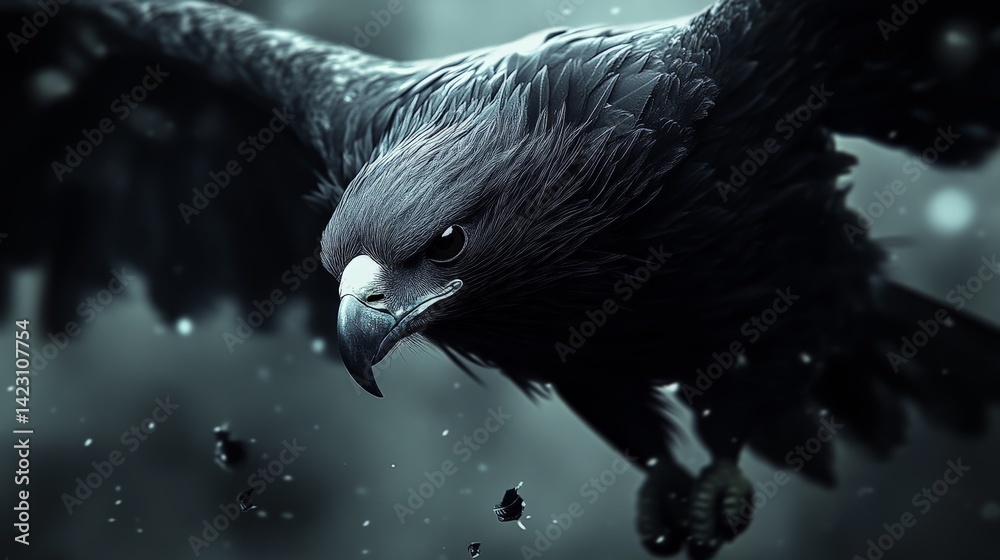 Dark and Majestic Eagle in the Air