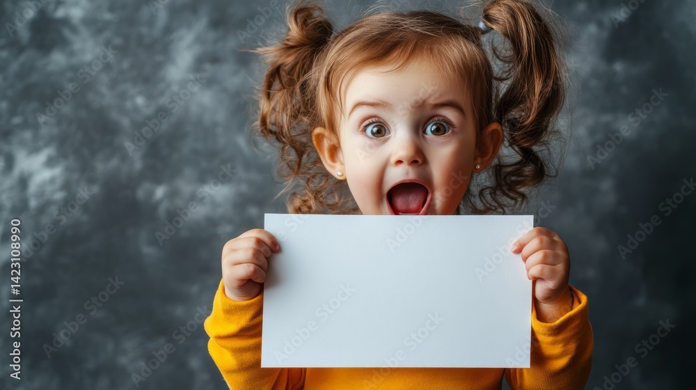 A young girl with a white board