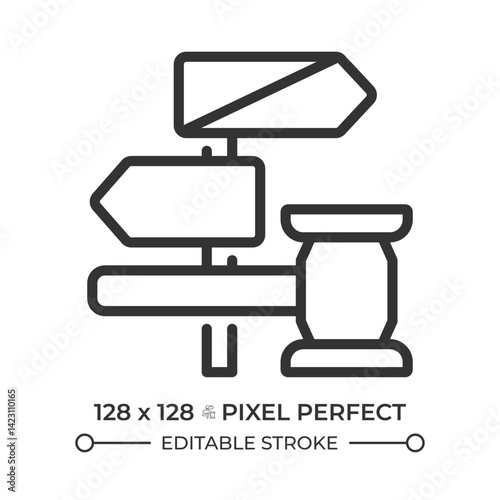 Right to be considered innocent until proven guilty pixel perfect line icon. Fair judgement for everyone. Isolated vector illustration. Outline symbol. Simple linear drawing. Editable stroke