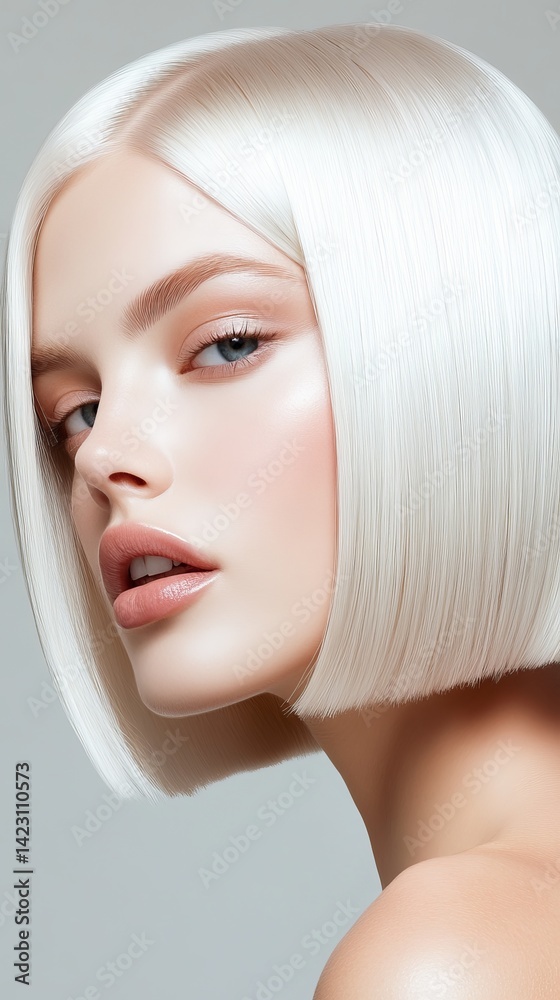 Simple elegance captured in a blonde bob hairstyle.