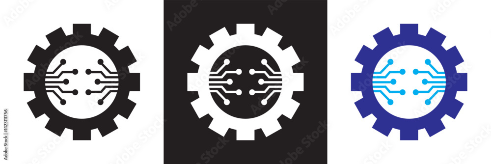 Technology icon. Vector for websites, mobile interfaces, presentations, banner, visual branding etc. Vector illustration. isolated on white and black background. EPS 10 Technology icon. Vector for websites, mobile interfaces, presentations, banner, visual branding etc. Vector illustration. isolated on white and black background. EPS 10
