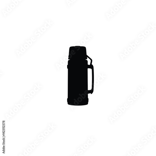 Thermos silhouette on white background