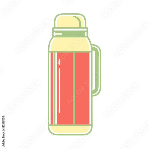 Thermos Bottle Icon in Bright Colors for Food and Beverage Use  