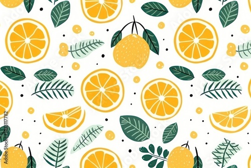 Summer vacation pattern grapefruit lemon.