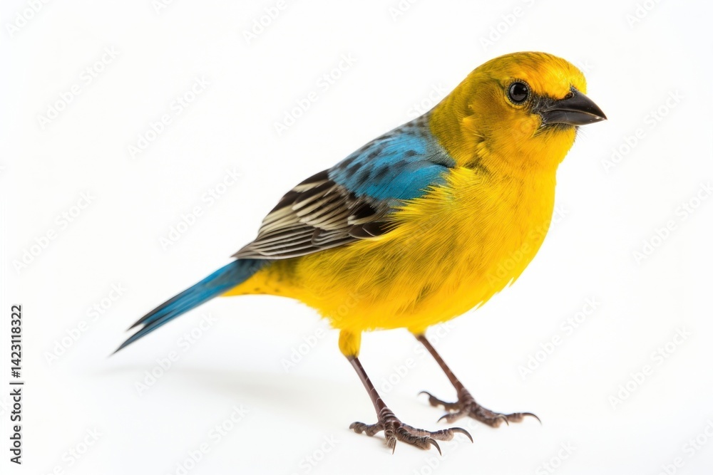 Fototapeta premium Bird animal canary white background.