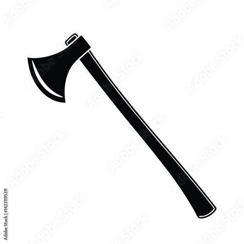 Simple axe vector illustration, axe silhouette, and icon on a white background