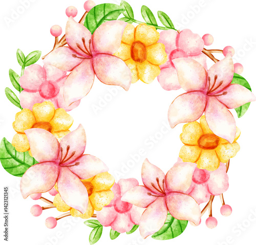 Fototapeta Naklejka Na Ścianę i Meble -  watercolor flower crown