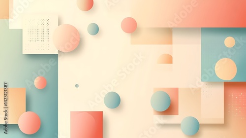 Abstract Pastel Shapes Geometric Design Background