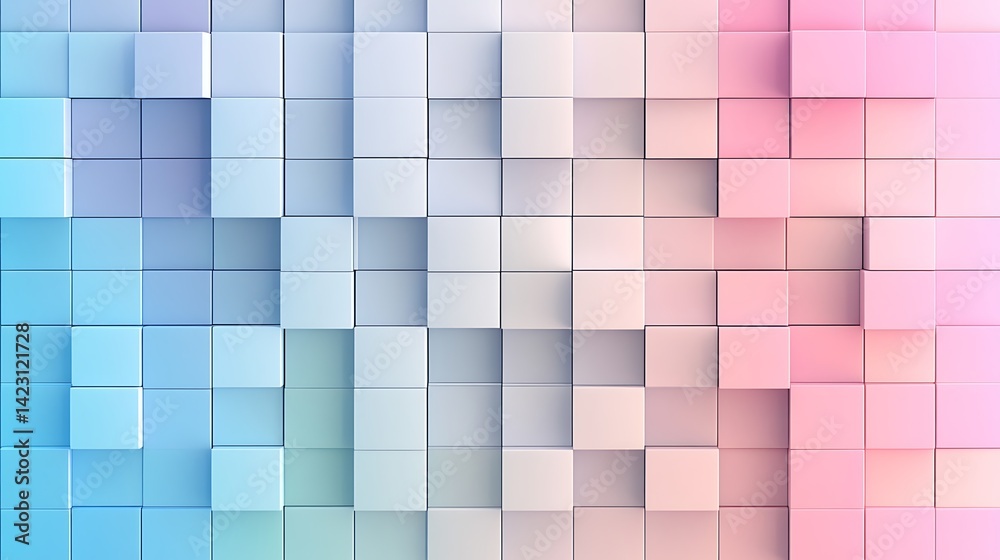 Fototapeta premium Abstract Pastel Cube Gradient Wall Design