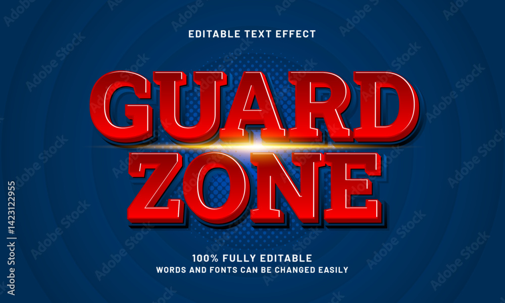 Obraz premium guard zone editable text effect with a hero and super text style