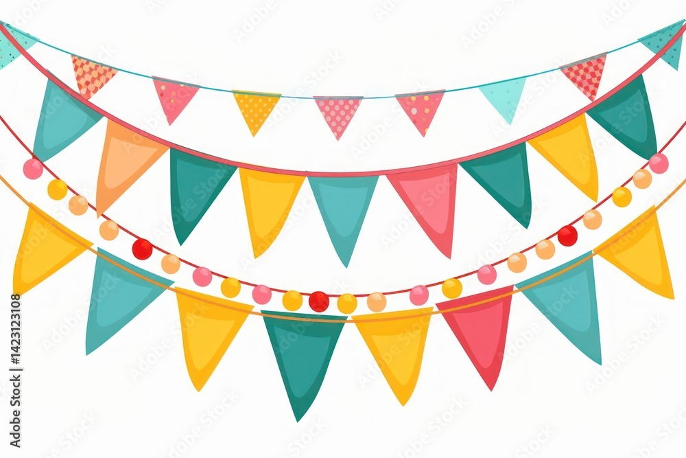 Obraz premium Colorful festive party decoration illustration