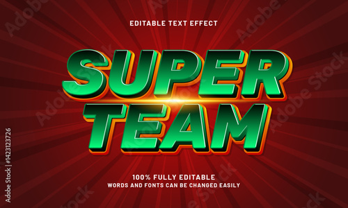 super team editable text effect with a hero and super text style