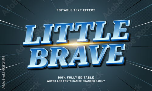 little brave editable text effect with a hero and super text style