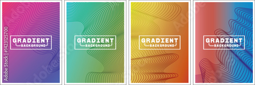 Gradient Backgrounds Vector Set, Abstract Waves