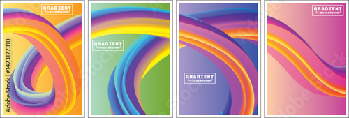 Abstract Gradient Flow Backgrounds, Vector Illustration