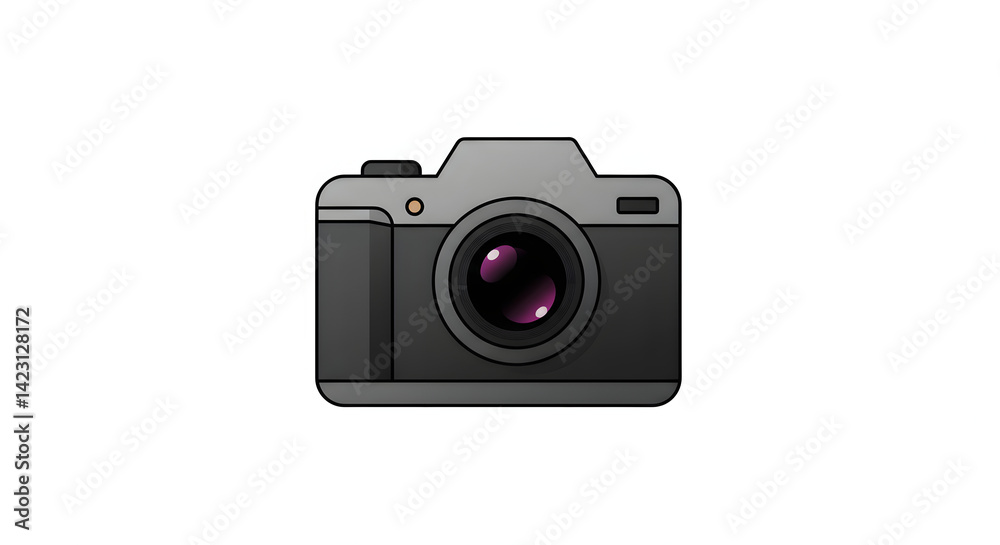 Camera Illustration Front View Minimalist Design Photography Concept Icon Camera Illustration Front View Minimalist Design Photography Concept Icon