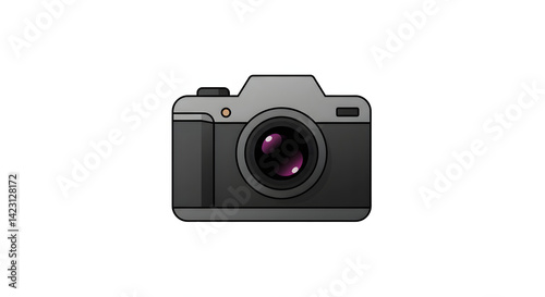 Camera Illustration Front View Minimalist Design Photography Concept Icon