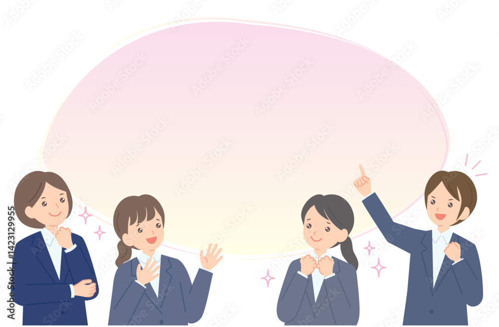 スーツ姿のビジネスウーマンのイラスト スーツ姿のビジネスウーマンのイラスト
