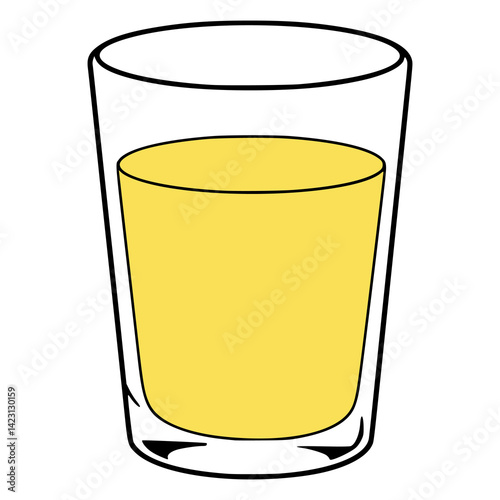 lemonade inside a glass drink beverage flat color vector illustration template design