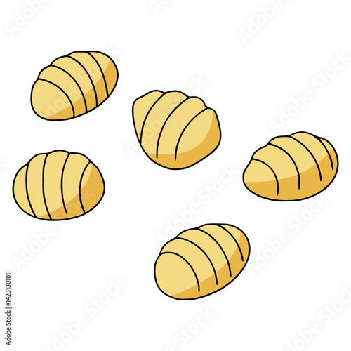 gnocchi pasta italia traditional food flat color vector illustration template design