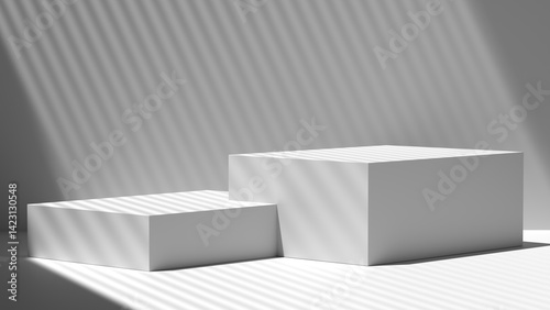 Blank podium display. Minimalist pedestal or showcase scene for present product and mock up. product display podium. 3d rendering geometric forms. 