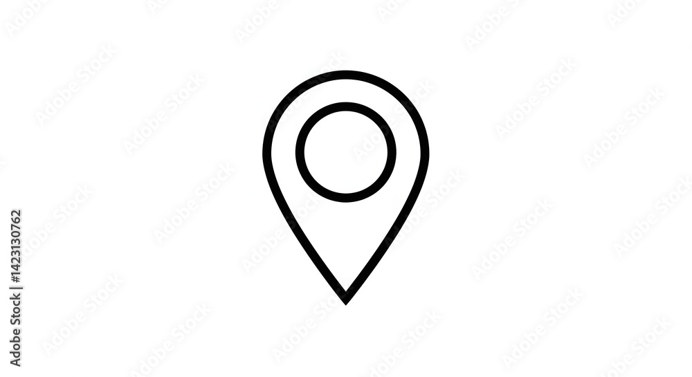 Simple Map Pointer Icon - Navigation and Location Symbol Design Simple Map Pointer Icon - Navigation and Location Symbol Design