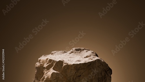 stone plate product podium on concrete background with leaf shadows. Minimal cosmetic product stone slab platform background. 3D rendering mock-up scene. Trendy neutral aesthetic mockup template for b
