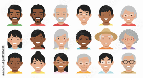 Diverse Faces Smiling in a Cheerful Group Portrait  
