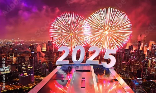 2025 new year fireworks. 