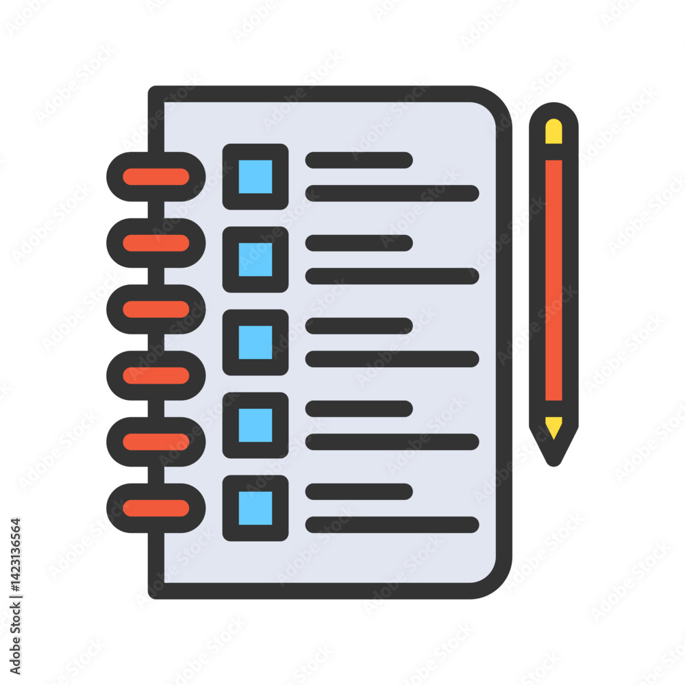 Agenda icon vector image. Suitable for mobile apps, web apps and print media. Agenda icon vector image. Suitable for mobile apps, web apps and print media.