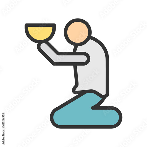 Beggar icon vector image. Suitable for mobile apps, web apps and print media.