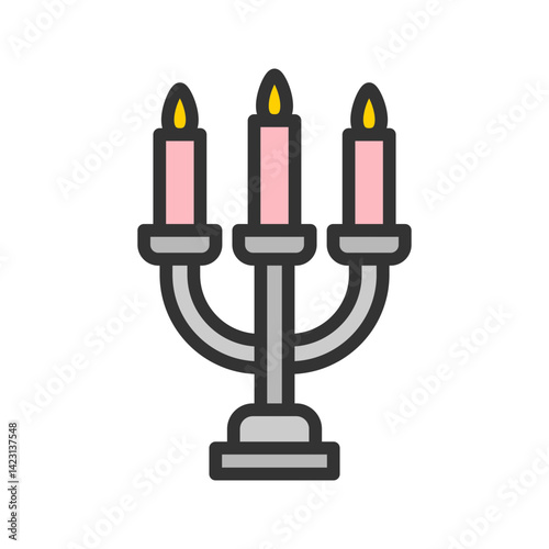 Candelabrum icon vector image. Suitable for mobile apps, web apps and print media.