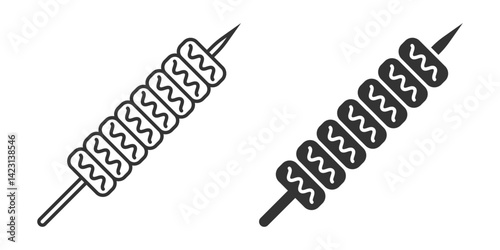 Vector illustration of skewer with grilled meat.