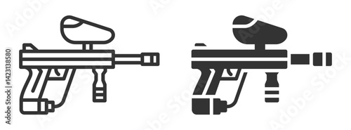 Vector icon of paintball gun with hopper.