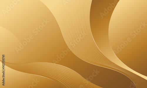 Elegant gold luxury wave background. Abstract wallpaper design. Suitable for Invitations, awards, sales, events, templates, banners, cards, covers, websites, pages and more