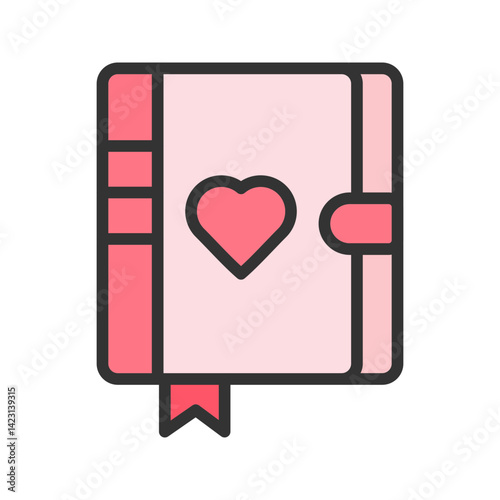Diary icon vector image. Suitable for mobile apps, web apps and print media.
