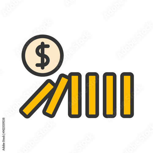 Domino Effect icon vector image. Suitable for mobile apps, web apps and print media.