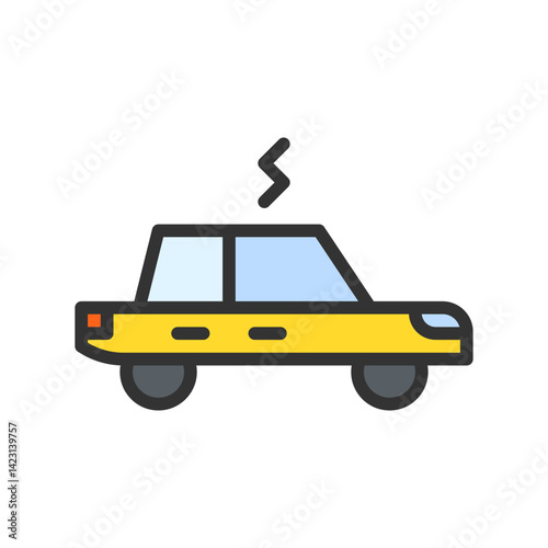 Electric Car icon vector image. Suitable for mobile apps, web apps and print media.