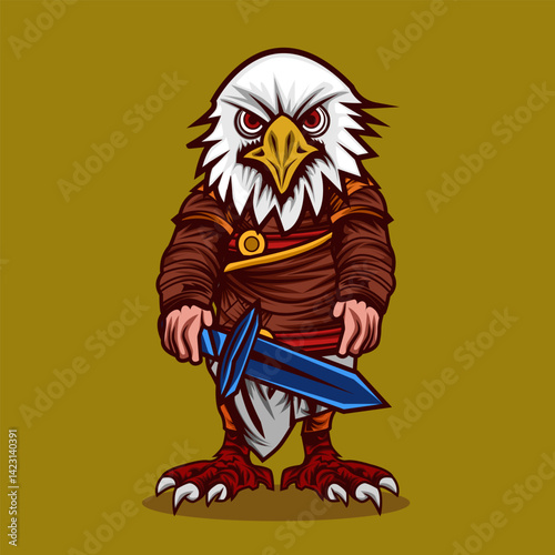 Eagle Warrior with Sword Illustration