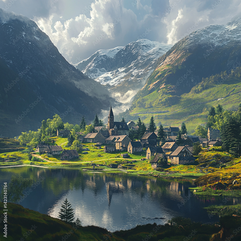 Fototapeta premium lake in the mountains