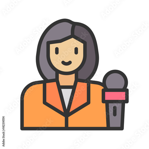 Journalist icon vector image. Suitable for mobile apps, web apps and print media.
