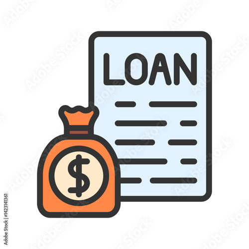 Loan icon vector image. Suitable for mobile apps, web apps and print media.
